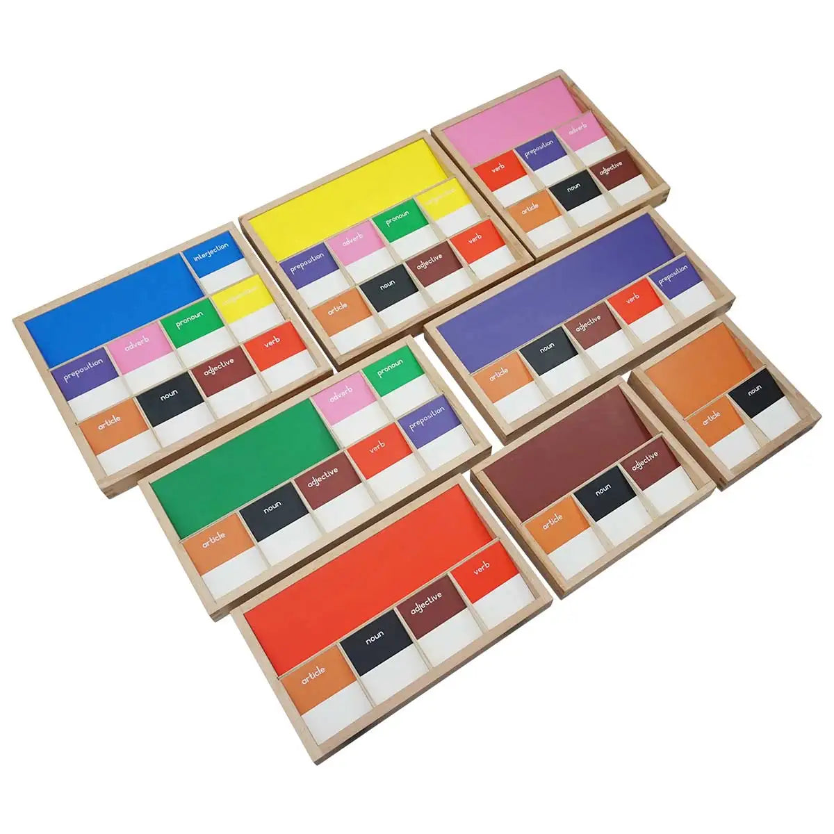 Montessori Grammar Boxes Teaching Aids Kids Language Educational Equipment Grammar Box Toys for Preschool