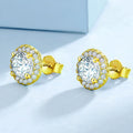 Cluster Flower VVS Mossanite Stud Men Hiphop 925 Sterling Silver Women Jewelry Moissanite Diamond Earring with GRA Certificate