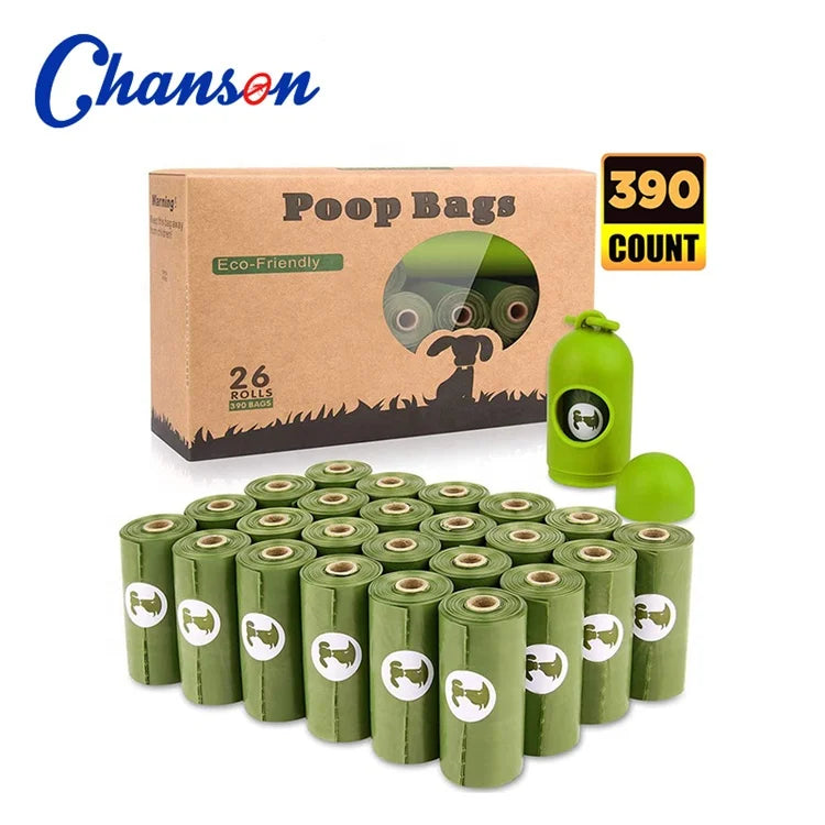Eco-Friendly Luxury Epi 15/Rolls 100% Biodegradable Bone Print Green Orange Dog Poop Bags with Fruit Scent