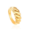 Fashion Wholesale Trendy 18K PVD Gold Plated Croissant Shape Finger Rings Stainless Steel Jewelry Chunky Rings for Women