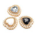 26*27mm 3D Heart Pearl Flower Plate Glass Accessories Loose Rhinestones Sew-On for Jewelry Making