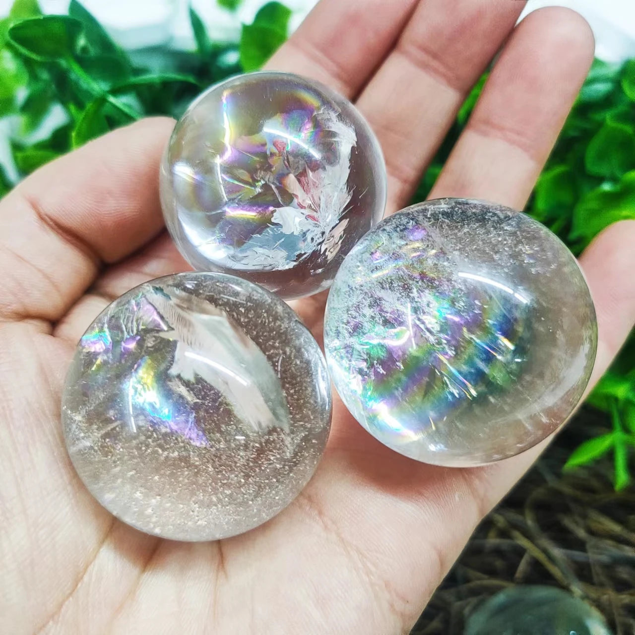 High Quality Crystal Sphere Healing Stone Nice Smoky Crackle Quartz Balls for Decoration