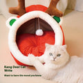 Internet Celebrated Thickened Fleece-Lined Cat House Tent Winter Warm Solid Pattern Closed Nest for Cats Dogs Made Cloth