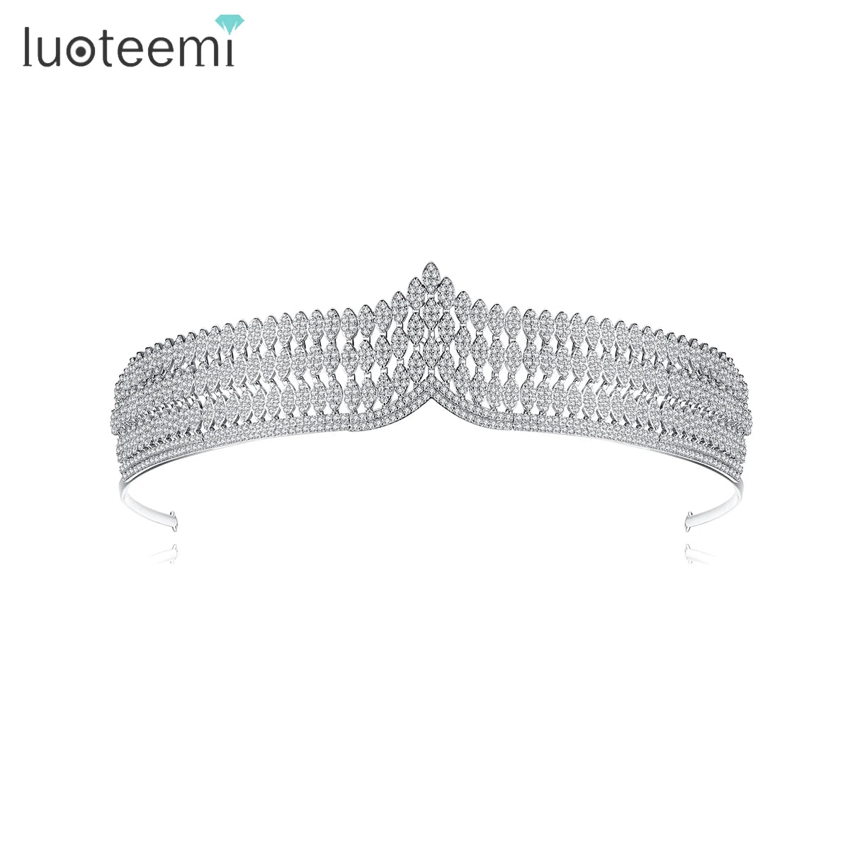LUOTEEMI  Tiara Korean Exquisite Birthday Princess Crown Women Crown Jewelry Hair Crown Bride Brass Tiara