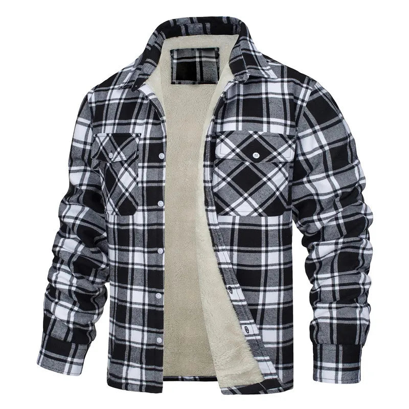 Men's Plaid Velvet Business Shirt Plus Size 5XL 6XL 7XL Fashion Casual Slim Long Sleeve Shirts