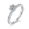 Wish Jewelry New Design Sophisticated 0.5/1/1.5/2/3/4/5 Carat 18k Moissanite Diamond Silver Ring 18k  for Love