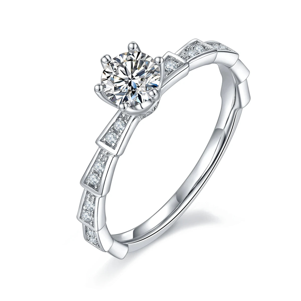 Wish Jewelry New Design Sophisticated 0.5/1/1.5/2/3/4/5 Carat 18k Moissanite Diamond Silver Ring 18k  for Love