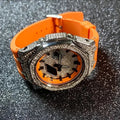 Drop Shipping for Casio G Shoc-k Ga 2100 Full Diamond Stainless Watch Case and Rubber Strap Mod Kit for G Shoc-k Ga2100