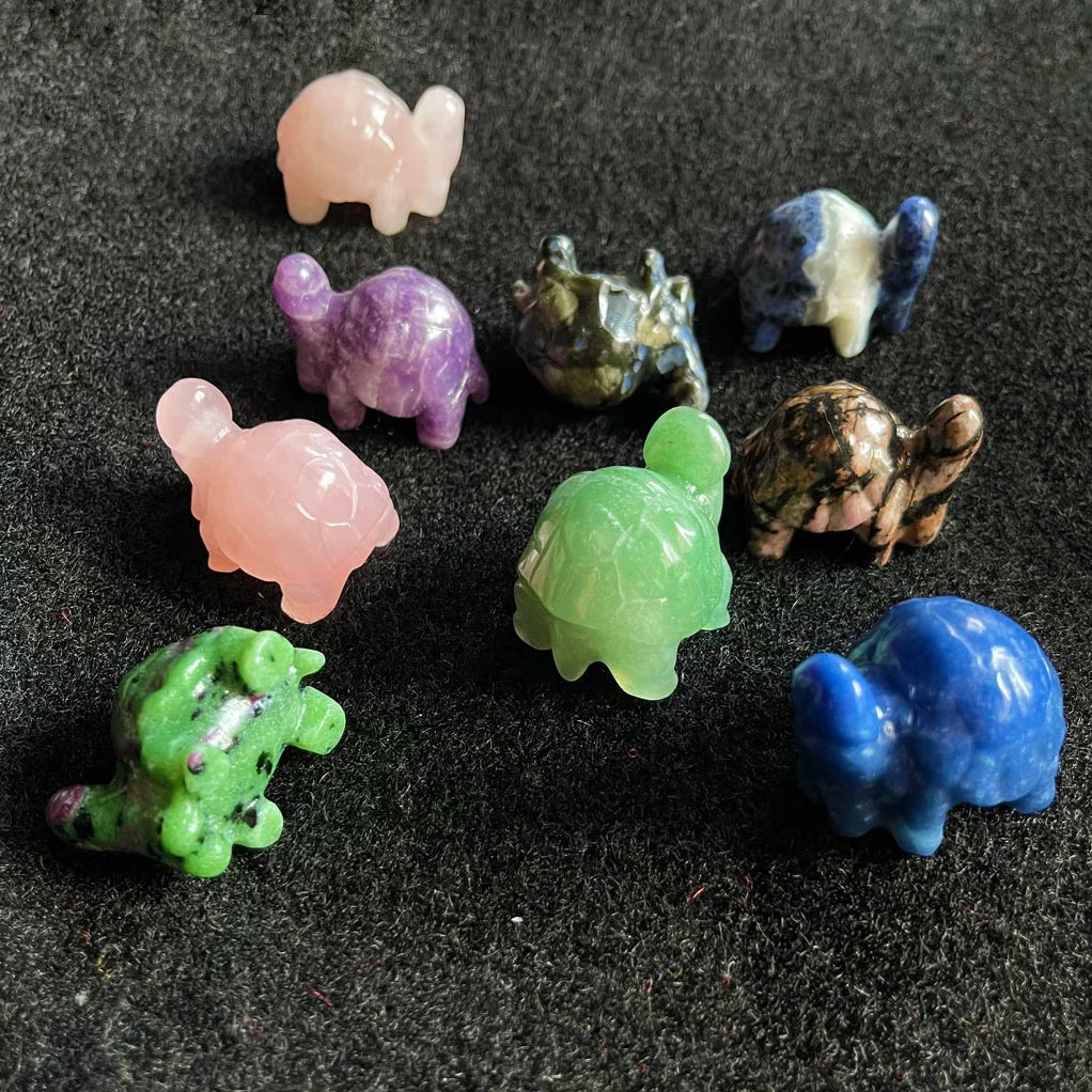 Wholesale Natural Crystal Ruby in Zoisite Sodalite Mixed Gemstone Turtle Carvings