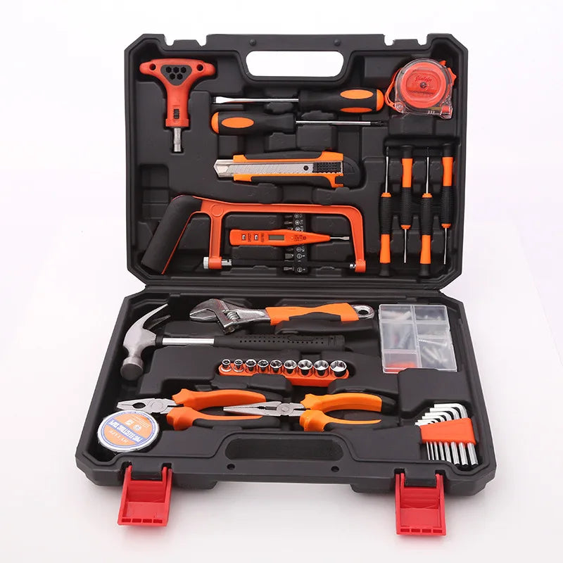 87PCS Hardware Toolbox Multi Function Hand Tool Sets Household Repair Tool Set
