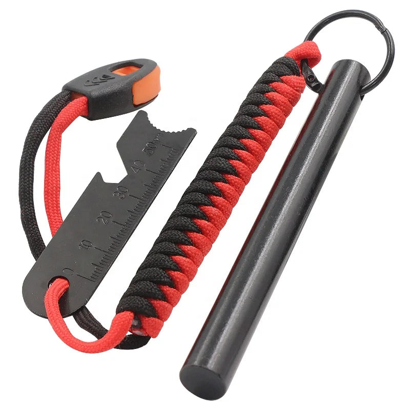 1/2x5 Inch Outdoor Waterproof Firesteel Ferrocerium Alloy Rod Fire Starter with Paracord Handle