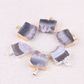 DIY Amethyst Fashion Colorful Gemstones 12 Months Birthstone Lucky Sterling Silver Bezel Charms Pendants