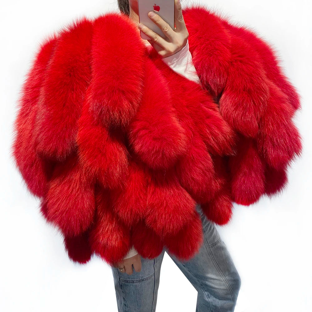 2023 Winter Warm Fur Jacket Coat Women Fur Shawl Jacket Ladies