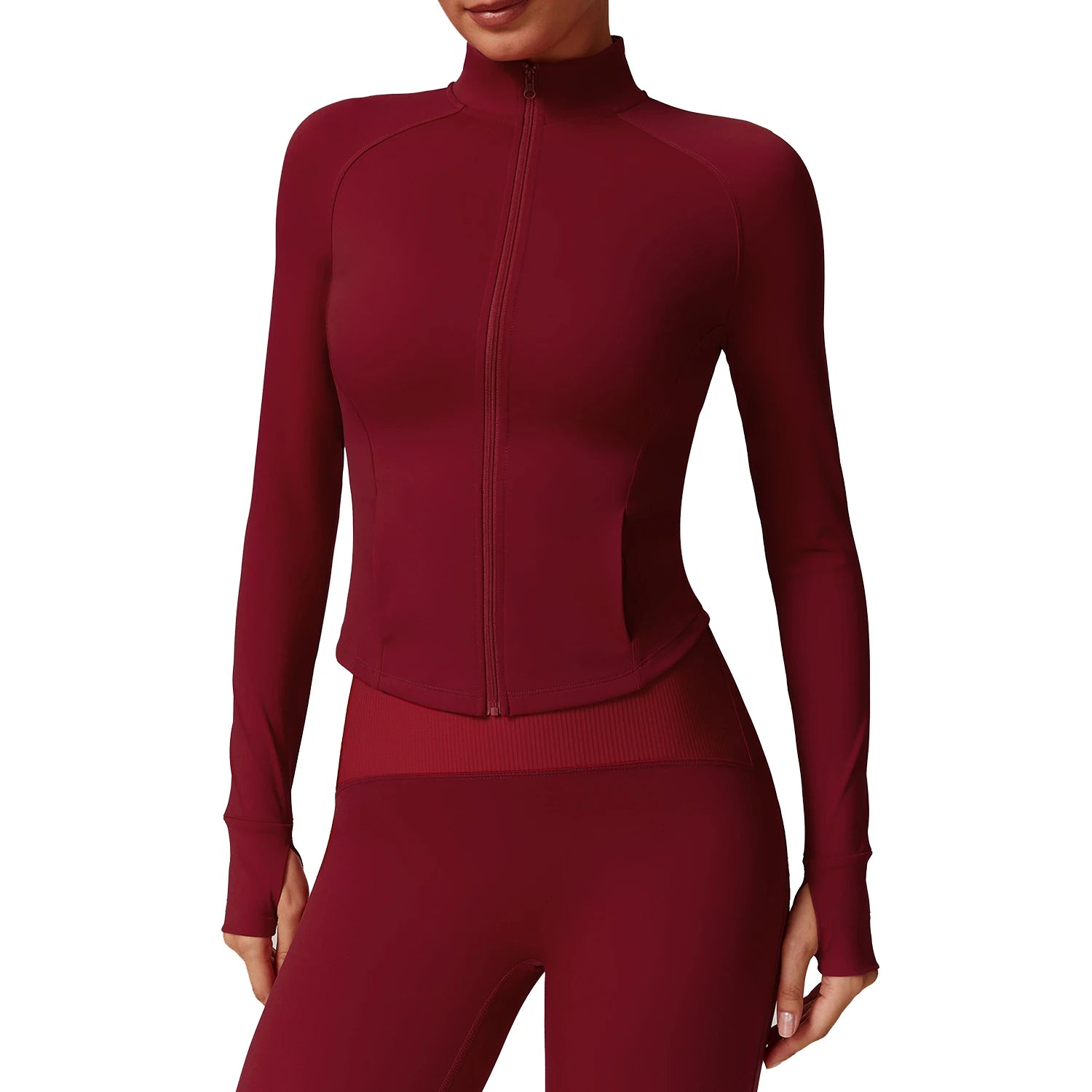 Women's Winter Thermal Comfortable Compression Stretchy Front Zipper Running Jacket XL Smart Fabric Workout Sweats for Adults