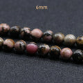 DIY Natural Rhodonite jasper Faceted Round Loose Bead Healing Energy Gems for Jewelry Making DIY Bracelet & Necklace Design crystal jewelry