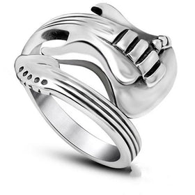 AA016414 Japan South Korea Sell Personalized Couple Rings Rock Music Guitar Rings for Boys and Girls