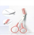 Stainless Steel Eyebrow Trimmer Scissor with Comb Beauty Makeup Tools for Women