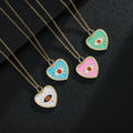 HOVANCI Pave Zircon Drop Oil Heart Evil Eyes Necklace 12 Gold Plated Africa Eye Necklace