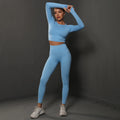 New 10 Solid Colors Slim Scrunch Butt Yoga Gym Fitness 2 Piece Set Women Sports Suit Active Wear Set