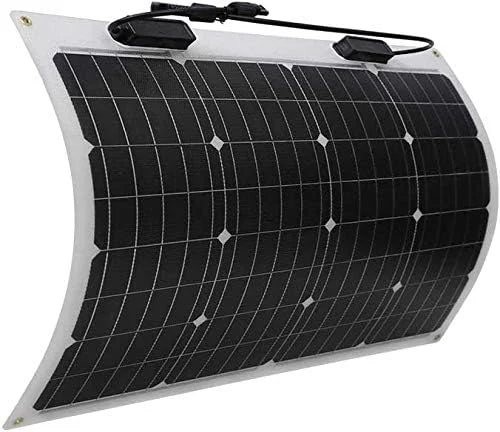 AHONY 50W 20V Monocrystalline Flexible Solar Panel Ultra-Thin Bend Grid Charger 24.4% Efficiency 15-Year Warranty Marine RV