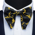 Fashion Silk Pasley Floral Big Bowtie Yellow Red Jacquard Bow Tie for Men Business Wedding Party Ties Gigt Accessories