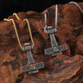 Nordic Viking Thor Hammer Necklace Jewelry Men Stainless Steel Mjolnir Pendant Silver Norse Valknut Celtic Knot Necklace