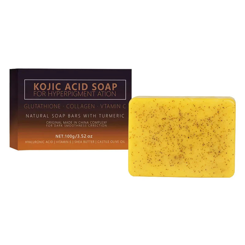 European American TK Handmade Herbal Cold Process Bar Soaps Nature-Based with Turmeric Lemon Kojic Acid for Home Skin Care