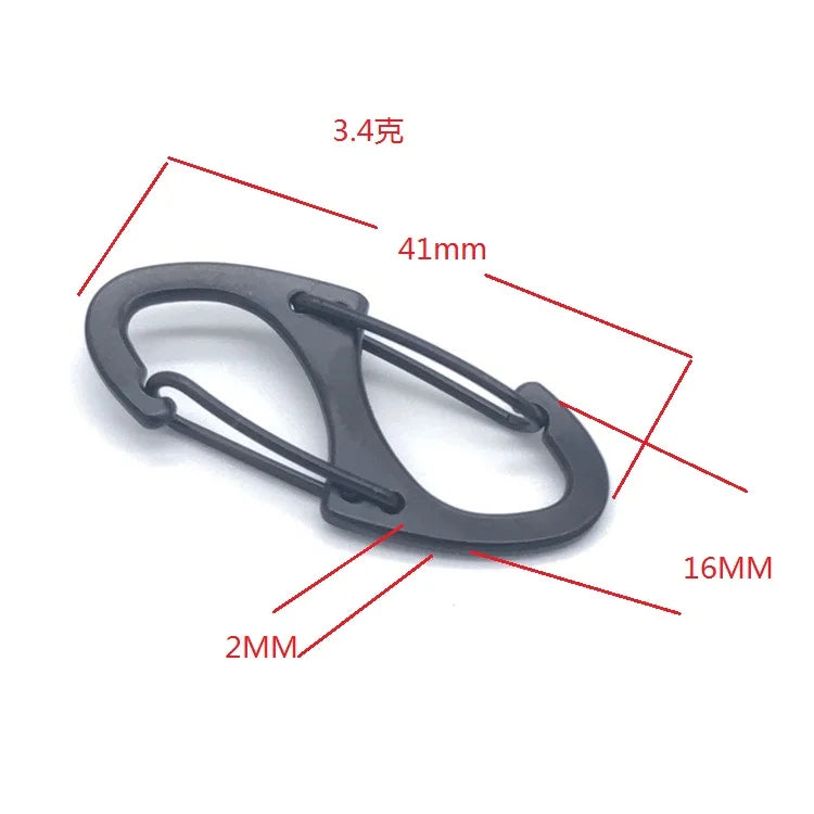 Hot Sale Alloy Hook Outdoor EDC Climbing Equipment 8 Small Portable Metal Wristband Loop Release Snap Hook