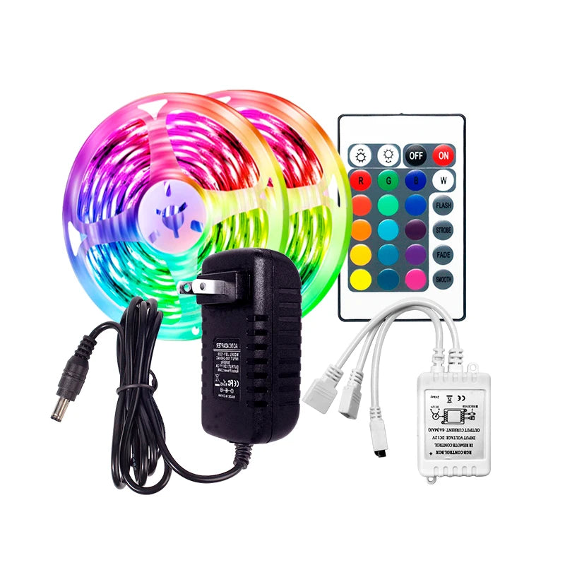 Factory Sale DC12V RGB LED Strip Kit IP65 5M 30LEDs/m Remote Control Home Decoration LED Strip Light