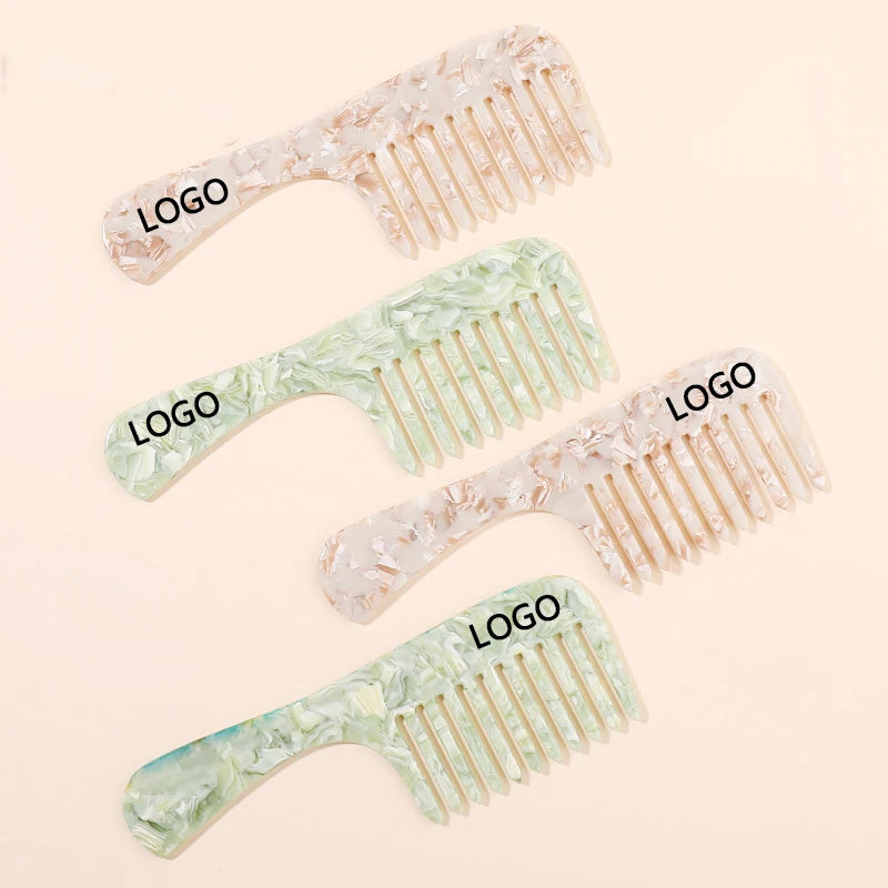 MiDairy Acetic Acid Hair Comb Portable Marble Cushion Custom Cellulose Acetate Comb for Women 890072 890153