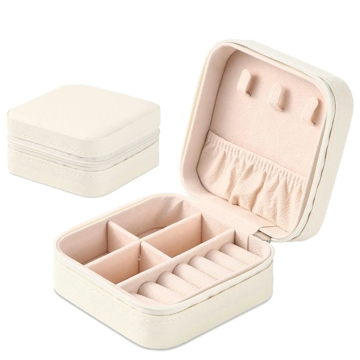 Portable Travel Mini Jewelry Box Leather Jewellery Ring Organizer Case Storage Gift Box Girls Women