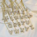 Hip Hop Style Balloon Bubble Zircon Pendant Necklace Chubby Fashion A-Z 26 Letter Necklace for Women