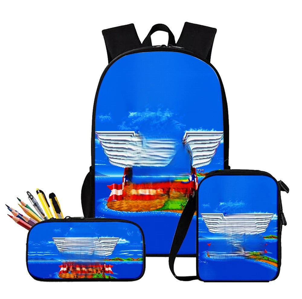 3pcs Cartoon Design Printed Backpack for Boys Men Sublimation Digital Bag Laptop Shoulder School Bag Travel Bag
