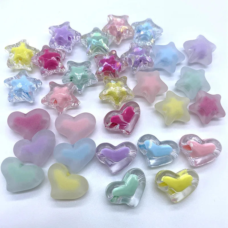 Heart Gold Star Beaded Phone Strap for Diy Charms