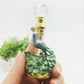 4ml Green Yellow Purple European Middle East Dubai Metal Peacock Perfume Bottle Glass Essential Oil Attar Bottle
