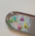 Fashion INS Korean Style Summer Girls Flower Crystal Bead Elastic Finger Ring
