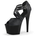 Women's Gothic Platform Sandals 7-Inch Exotic Dancer Strip Pole Dance Models 17cm Peep Toe Thin Heels Gothic Cross Summer