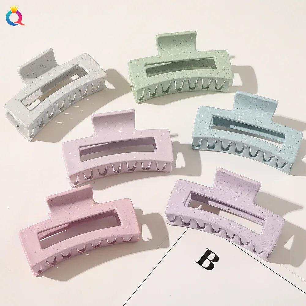 Zenper New Design Solid Colors Elegant Hair Claw Clips Big Matte Hair Claw Clamps for Woman Girls Thick Hair