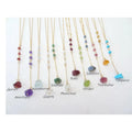 Zooying Custom Natural Rough Birthstone  Raw Gemstone Personalized Bridesmaid Pendant  Necklace