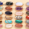 Wholesale Fashion Luxury Natural Stone Faceted Oblong Pendant Women Oval Natural Stone Jewelry for Jewelry Making