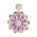 Factory Wholesale Rose Gold Plated 925 Sterling Silver Natural Pyrope Flower Pendant for Women Daily Wear Birthday Gift