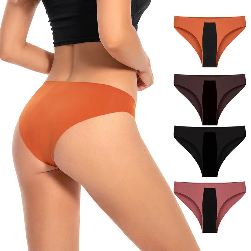 60ML Heavy Flow Low Rise Seamless Period Panties Nylon Spandex Leakproof Reusable Menstrual Underwear