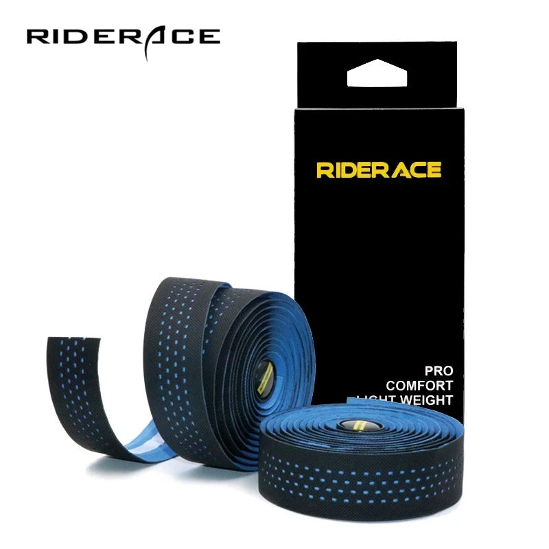 RIDERACE Soft Road Bike Handlebar Tapes Cork EVA PU Bar Wraps Professional Cycling Damping Anti-Vibration Wrap With 2 Bar Plug