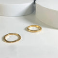 Women Stackable Geometric Minimalist Hypoallergenic Jewelry 18K Gold Stainless Steel Irregular Texture Ocean Wave Curved Ring