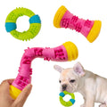 TPR Foam Interactive Pet Toy Large Dog Grinding Teeth Clean Tooth Splicing Barbell V-Bone Two-color Ring Dog Chew Toy