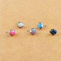 G23 Titanium Push-in Threadless Opal Claw Pear Top Labret Monroe Stud Trendy Body Jewelry for Wedding Engagement or Gift