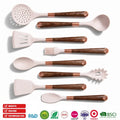 Food Grade Silicone Non Stick Kitchen Utensil Set BPA Free Cooking Tools Heat Resistant Non Scratch OEM ODM Cooking Utensils