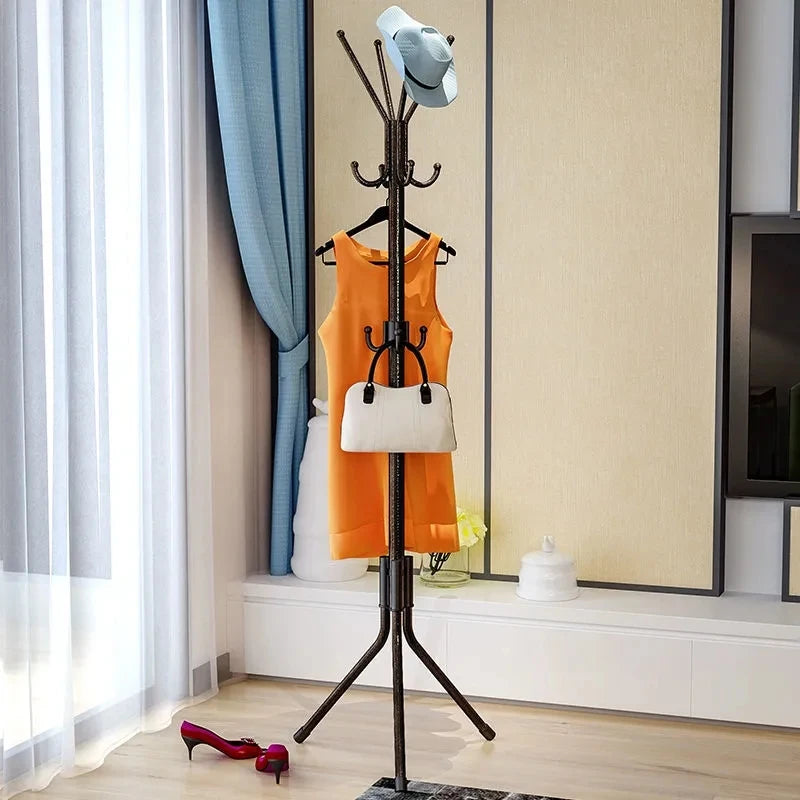 Modern L-Shape Solid Metal Coat Rack Stand with 12 Hooks New Design Freestanding Coat Rack for Bedroom Living Room Hotel