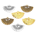 Antique Silver Color Zinc Alloy Fan Charms Pendants Diy Jewelry Findings Accessories Wholesale 33*21mm J206