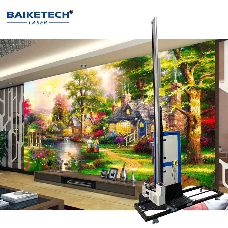 Wall-To-Floor 3D 5 Color UV Wall Printing Machine With DX7 Double Print Head